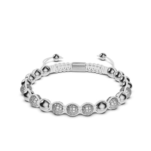 Silber | Kristallpavé Kikiballa Armband | Weiß